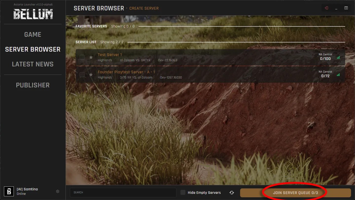Launcher server browser