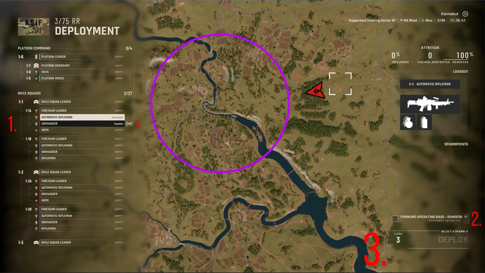 Deployment menu